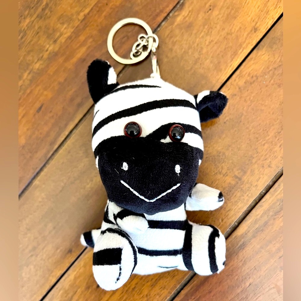 Adorable Zebra Plush Keychain